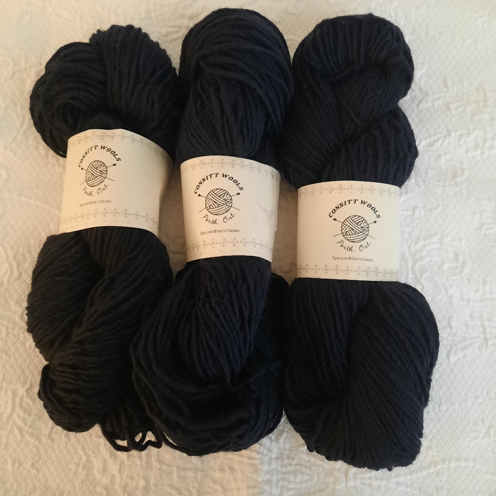 CONSITT WOOLS 3 Soft Spun 100% Lambswool Yarn Spun, Dyed, Milled in CANADA